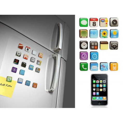 iPhone Temal Buzdolab Magnetleri (18 Adet)