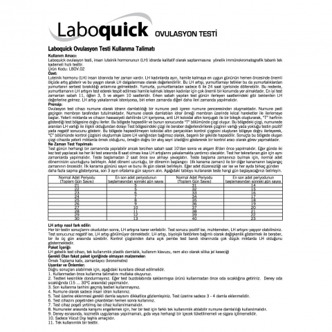 Laboquick Kaset Tipi Ovulasyon Testi (20 Adet)