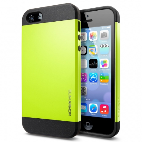 Spigen iPhone 5 / 5S Case Slim Armor Color-Lime Green