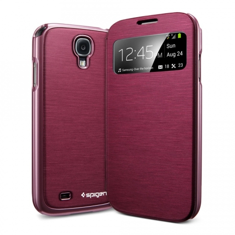 Spigen Samsung S4 Case Ultra Flip View-Metallic Red