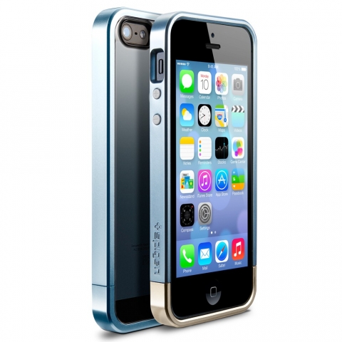 Spigen iPhone 5 / 5S Case Linear Metal Crystal-Metallic Blue