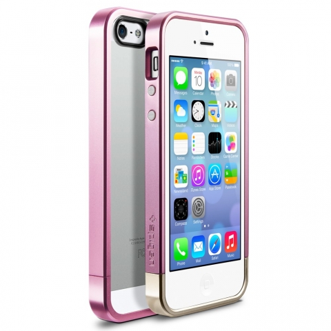 Spigen iPhone 5 / 5S Case Linear Metal Crystal-Metallic Pink