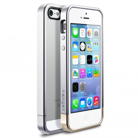 Spigen iPhone 5 / 5S Case Linear Metal Crystal-Satin Silver