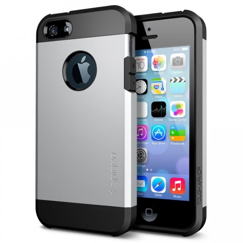 Spigen iPhone 5 / 5S Case Tough Armor-Satin Silver