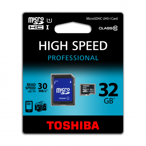 Toshiba 32 GB MICRO UHS-1 C10 30MB/sn Adaptrl