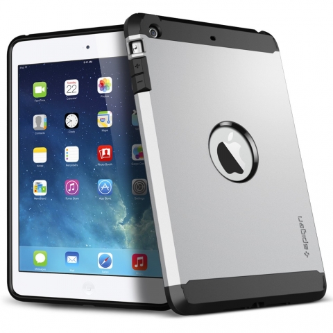 Spigen Tough Armor Series For iPad Mini With Retina-Satin Silver