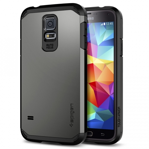 Spigen Samsung Galaxy S5 Case Tough Armor-Gun Metal