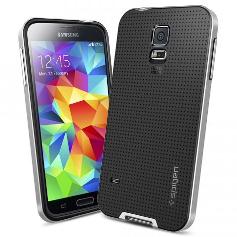 Spigen Samsung Galaxy S5 Case Neo Hybrid-Satin Silver