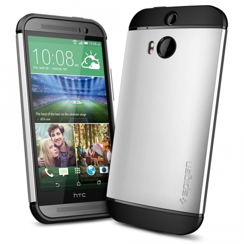 Spigen HTC One (M8) Case Slim Armor-Satin Silver