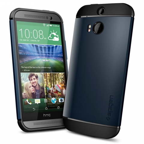 Spigen HTC One (M8) Case Slim Armor-Metal Slate