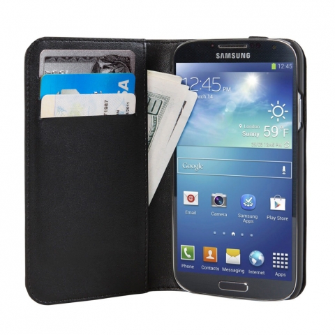 HEX Gleet Icon Wallet for Samsung Galaxy S4 HX1507 BKGY