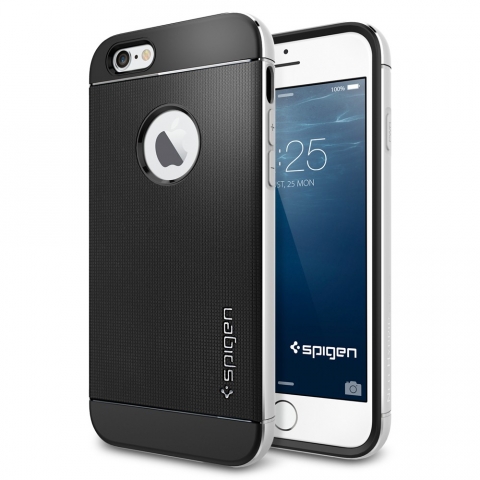 Spigen iPhone 6 Case Neo Hybrid Metal (4.7) Klf Kasa-Satin Silver