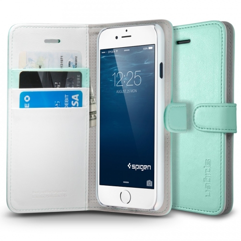 Spigen iPhone 6 Case Wallet S (4.7) Czdan Klf-Mint