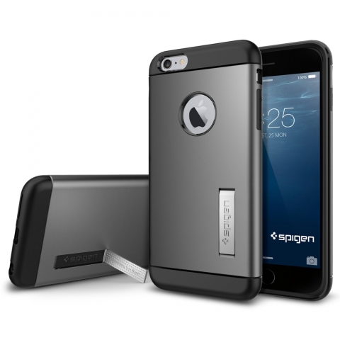 Spigen iPhone 6 Plus Case Slim Armor Stand Klf-Gun Metal