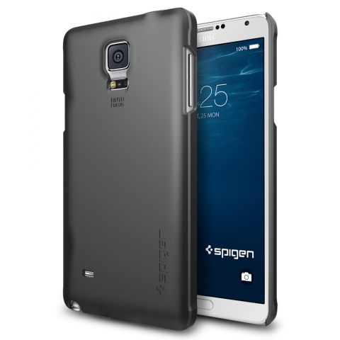 Spigen Galaxy Note 4 Case Thin Fit Klf Kapak-Smooth Black