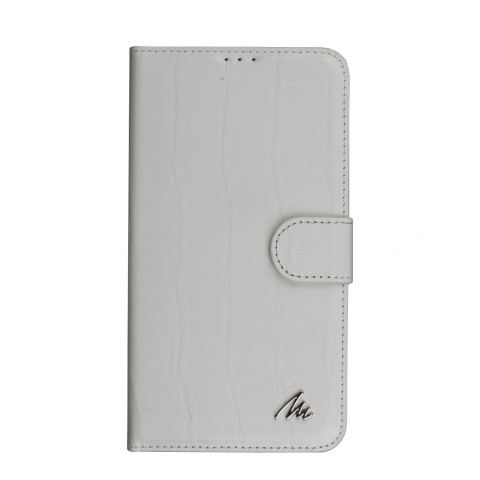 Matra Samsung Galaxy Note 3 Kartlkl Deri Czdan Klf-Kroko Beyaz