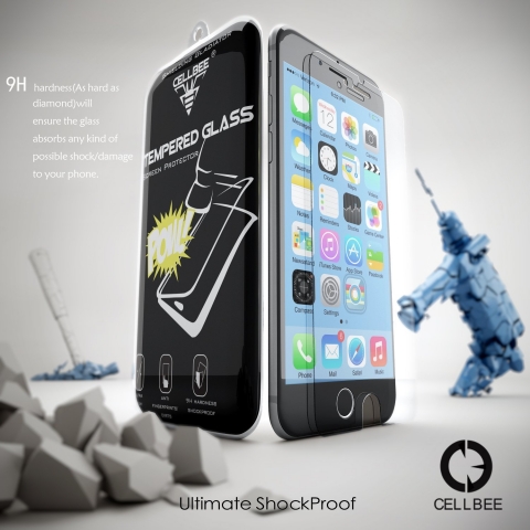 CellBee iPhone 6S / 6 PLUS Temperli Cam Ekran Koruyucu (0.3 mm)