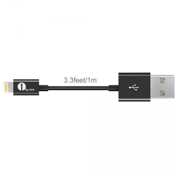 1byone 1 Metre Apple Lightning to USB Kablo-Black