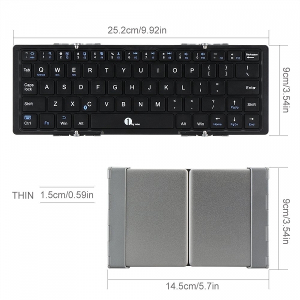 1byone Bluetooth Katlanabilir Klavye-Grey