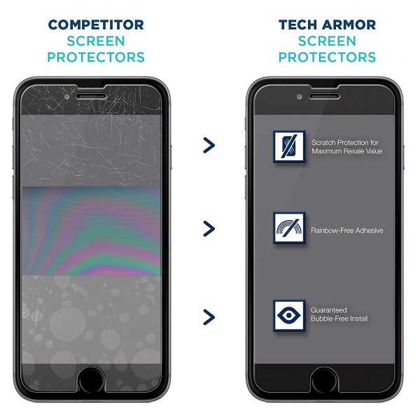 Tech Armor iPhone 7/6S/6 Balistik Temperli Cam Ekran Koruyucu (2 Adet)