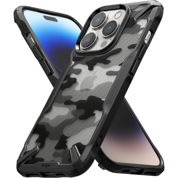 Ringke Fusion-X Serisi Apple iPhone 15 Pro Klf-Camo Black