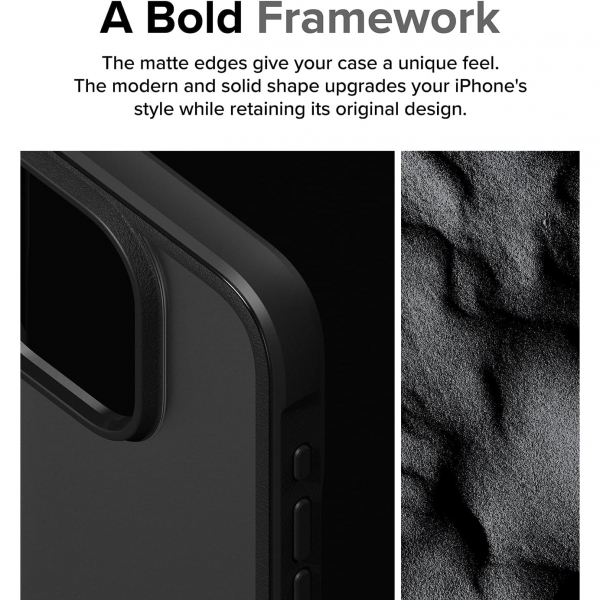 Ringke Fusion Bold Serisi Apple iPhone 15 Pro Max Klf-Matte Black