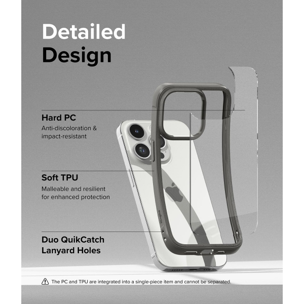 Ringke Fusion Bold Serisi Apple iPhone 15 Pro Max Klf-Gray