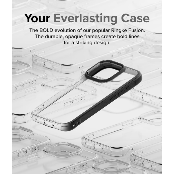 Ringke Fusion Bold Serisi Apple iPhone 15 Pro Max Klf-Black