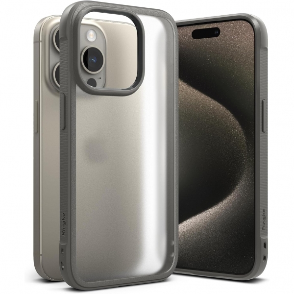 Ringke Fusion Bold Serisi Apple iPhone 15 Pro Max Klf-Matte Gray