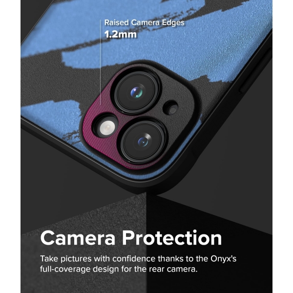 Rin gke Onyx Design iPhone 15 Klf-Blue Brush