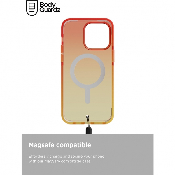 BodyGuardz Ace Pro Serisi Apple iPhone 15 Pro MagSafe Uyumlu Klf -Orange Yellow