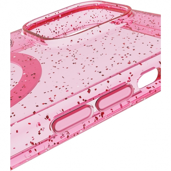 BodyGuardz Carve Serisi Apple iPhone 15 Pro effaf Klf-Pink Glitter