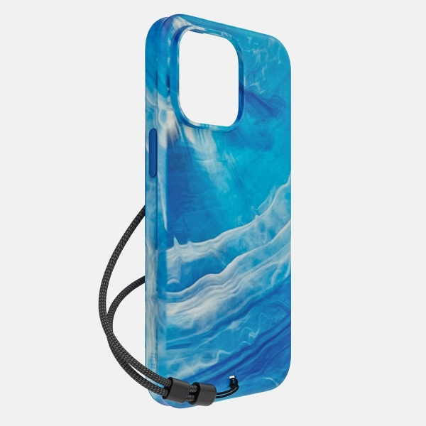 BodyGuardz Carve Marble Serisi Apple iPhone 15 Pro Klf(MIL-STD-810G)-Blue