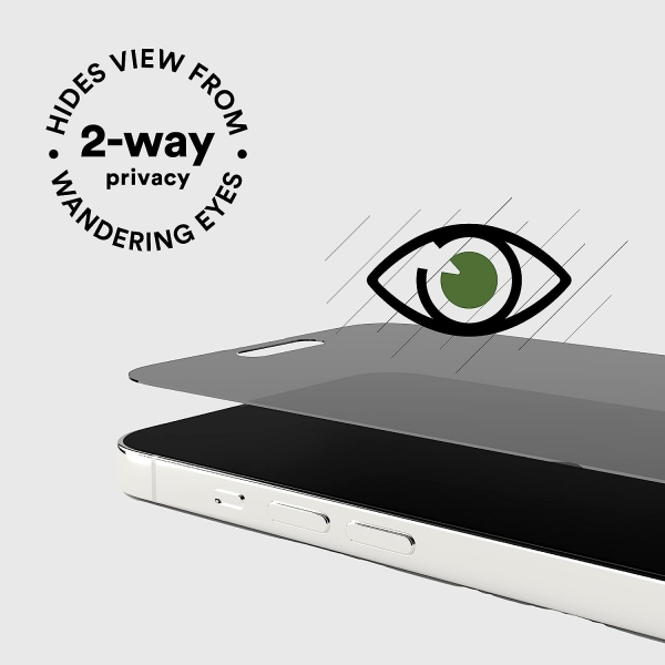 BodyGuardz Pure 3 Privacy Apple iPhone 15 Pro Max/15 Plus Temperli Cam Ekran Koruyucu