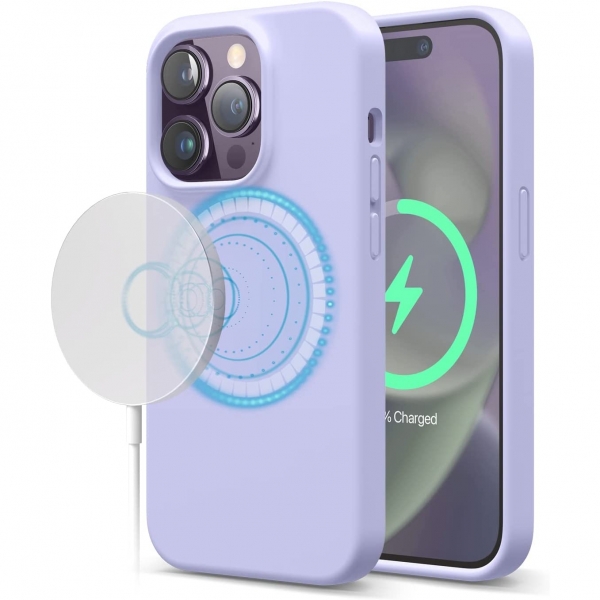 elago MagSafe Apple iPhone 15 Pro Max Silikon Klf-Purple 