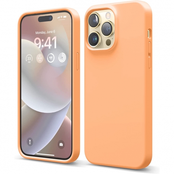 elago Apple iPhone 15 Pro Silikon Klf-Orange