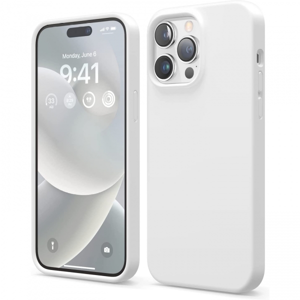 elago Apple iPhone 15 Pro Silikon Klf-White