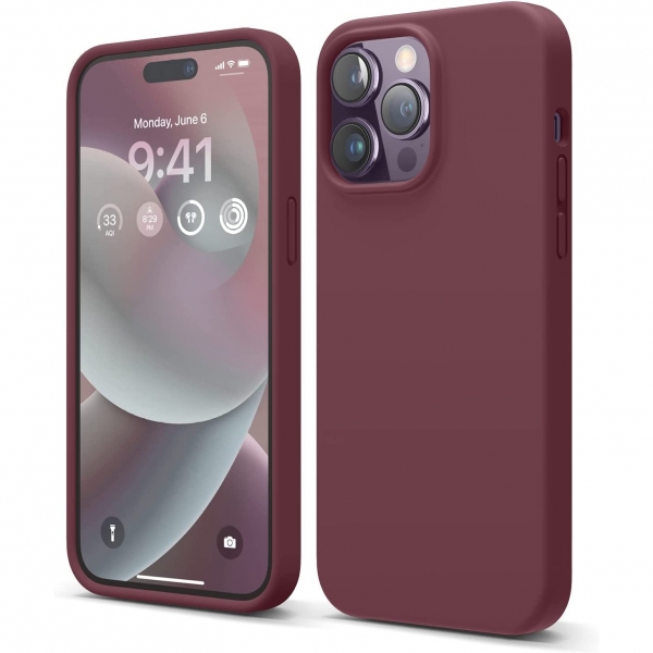 elago Apple iPhone 15 Pro Silikon Klf-Burgundy