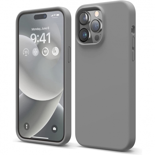 elago Apple iPhone 15 Pro Silikon Klf-Dark Grey
