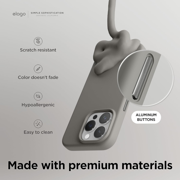 elago MagSafe Apple iPhone 15 Pro Silikon Klf-Medium Gray