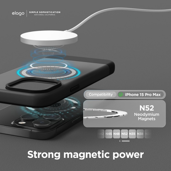 elago Apple iPhone 15 Pro Manyetik Klf-Dark Grey