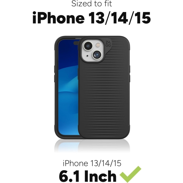 ZAGG Luxe Snap Serisi Apple iPhone 15 Plus MagSafe Uyumlu Klf-Black