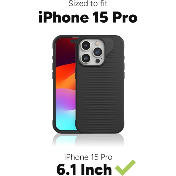 ZAGG Luxe Snap Serisi Apple iPhone 15 Pro Max MagSafe Uyumlu Klf-Black