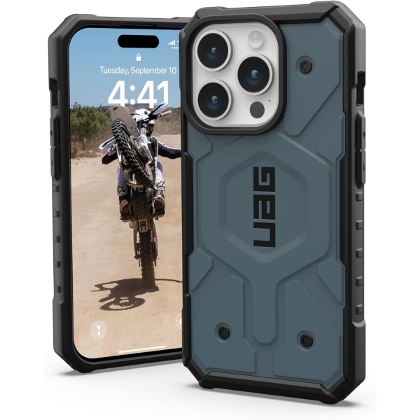 UAG Pathfinder Serisi Apple iPhone 15 Pro Max Darbeye Dayankl Klf (MIL-STD-810G)-Cloud Blue