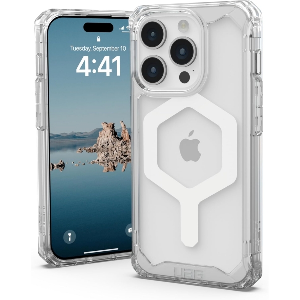 UAG Plyo Serisi Apple iPhone 15 Pro Max Manyetik Klf (MIL-STD-810G)-Ice White