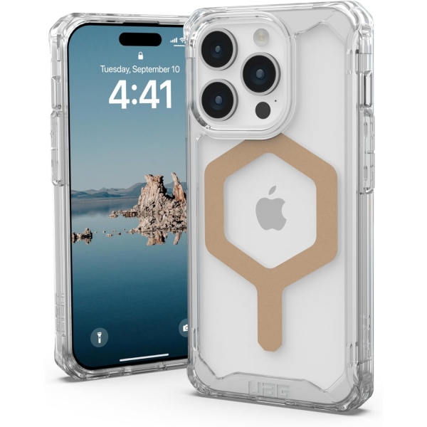 UAG Plyo Serisi Apple iPhone 15 Pro Max Manyetik Klf (MIL-STD-810G)-Ice Gold