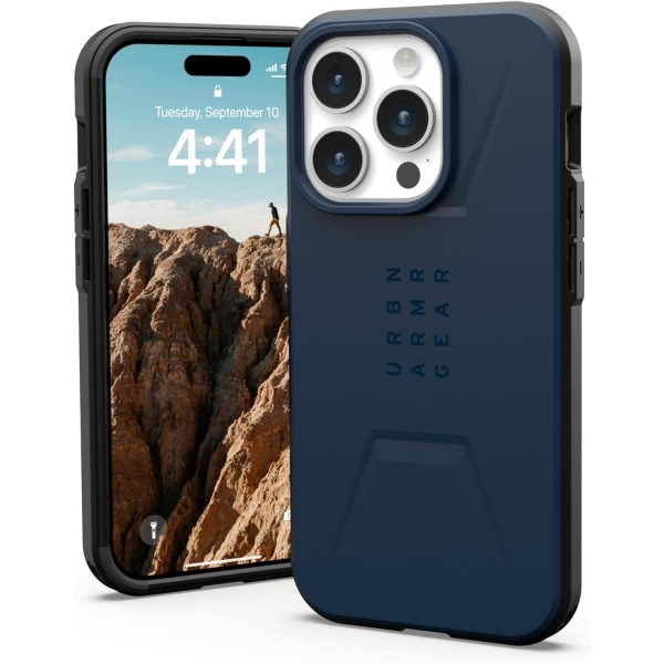 UAG Civilian Serisi Apple iPhone 15 Pro Max Darbeye Dayankl nce Klf (MIL-STD-810G)-Mallard