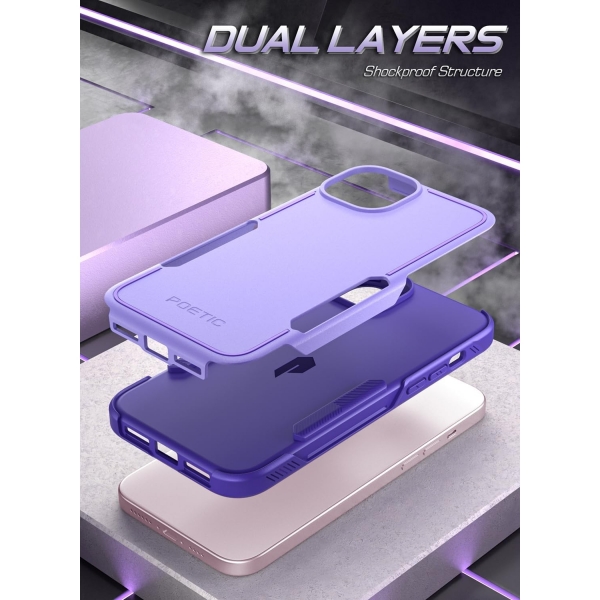 Poetic Neon Serisi Apple iPhone 15 Plus Darbeye Dayankl Koruyucu Klf-Purple