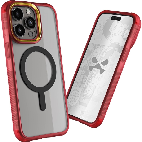 Ghostek Covert Serisi Apple iPhone 15 Plus Klf (MIL-STD-810G)-Red