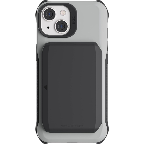 Ghostek EXEC Serisi iPhone 15 Plus Manyetik Czdan Klf (MIL-STD-810G)-Grey